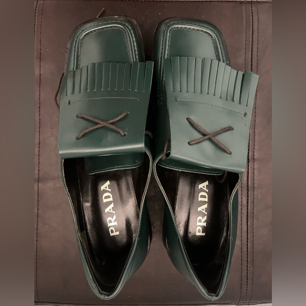 Prada Green Loafers
